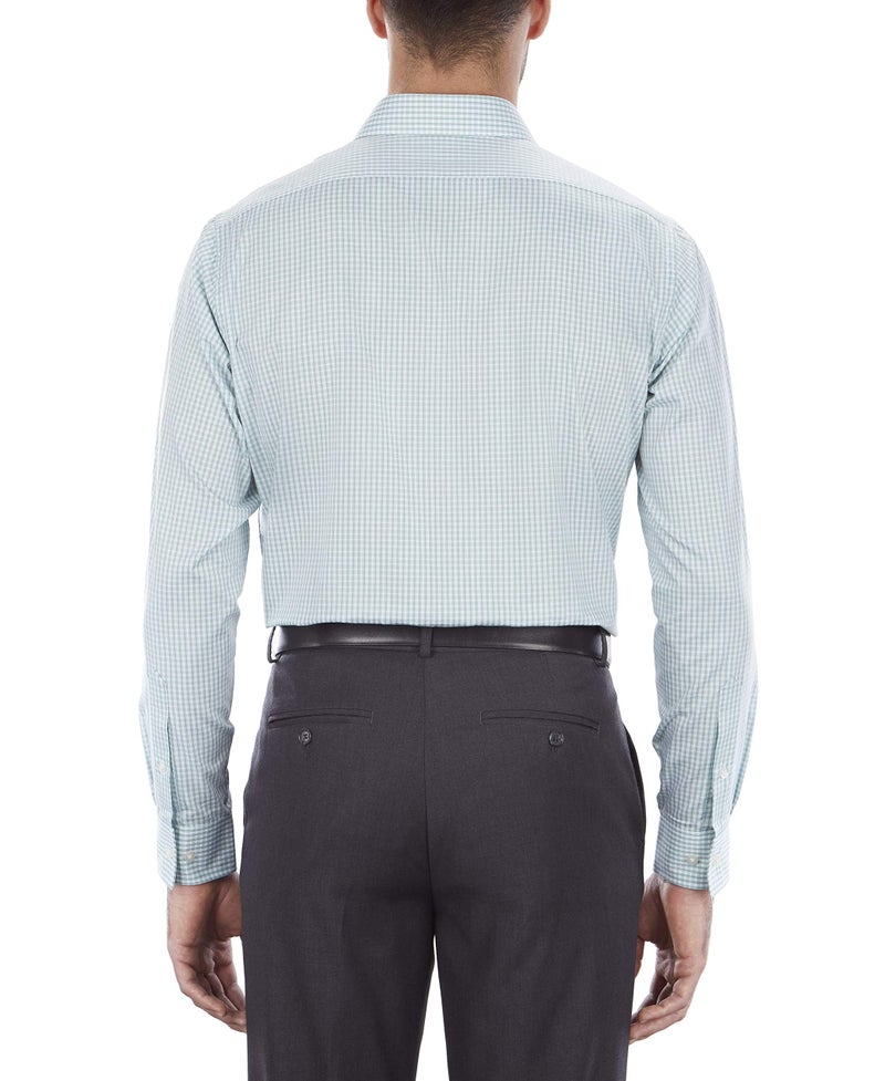 Van Heusen Men's Regular Fit Flex Collar Check Shirt, Vert, 15" Neck 32"-33" Sleeve - Image 2